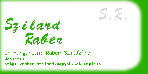 szilard raber business card